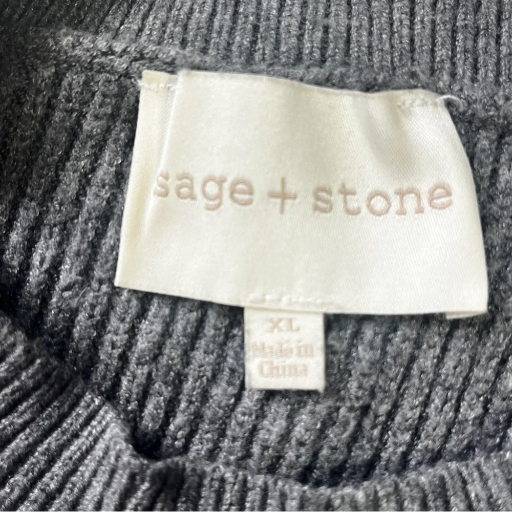 2/$30 Sage + Stone Gray Ribbed Boxy Knit Short Sleeve Sweater XL